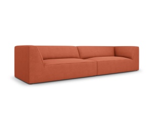 Canapea modulara rosu corai din textil pentru 4 persoane Ruby Micadoni