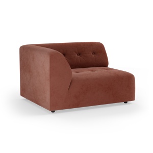 Canapea modulara roz din catifea pentru 1.5 persoane Vint Left HKliving