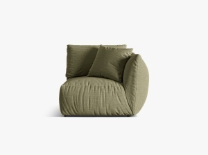 Canapea modulara verde deschis din textil pentru 1 persoana Chris Right Micadoni