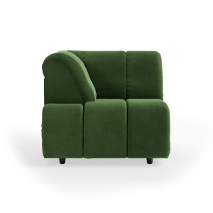 Canapea modulara verde din catifea 98 cm Wave Royal Left High Arm HKliving