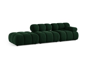 Canapea modulara verde din catifea pentru 4 persoane Bellis Bluvel Left Micadoni