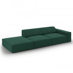 Canapea modulara verde din textil pentru 3 persoane Jodie Right Micadoni