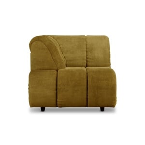 Canapea modulara verde oliv din catifea 98 cm Wave High Royal Left HKliving