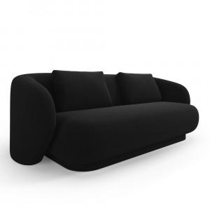 Canapea neagra din catifea pentru 2 persoane Camden Cosmopolitan Design