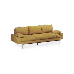 Canapea ocru din textil pentru 3 persoane Retro HKliving