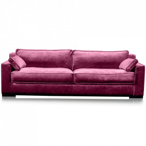 Canapea rosu rubin din viscoza si lemn pentru 4 persoane Metro Versmissen