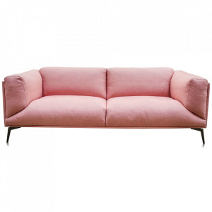 Canapea roz deschis din in si metal pentru 2,5 persoane Moore Versmissen