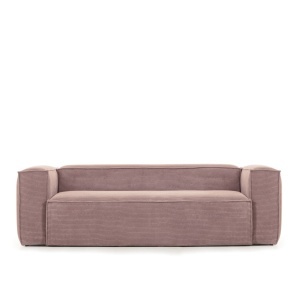 Canapea roz din textil pentru 3 persoane Blok Kave Home