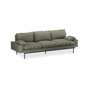 Canapea verde army din textil pentru 4 persoane Retro HKliving