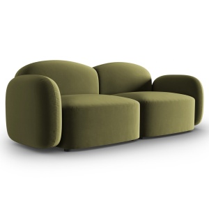 Canapea verde deschis din catifea pentru 2 persoane Blair Micadoni
