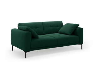 Canapea verde inchis din catifea pentru 3 persoane Bemy Velvet Micadoni