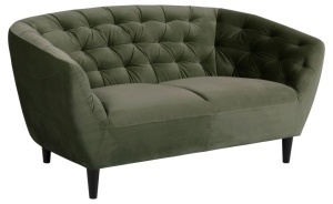 Canapea verde padure din catifea pentru 2 persoane Ria Quiet Object