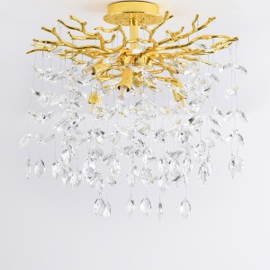 Candelabru auriu din metal cu 6 becuri Cindy Zuma Line