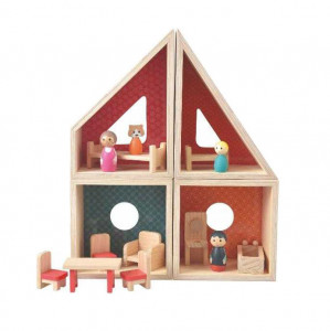 Casa pentru papusi multicolora din lemn Dory Egmont Toys