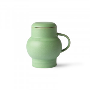 Ceainic verde menta din ceramica 420 ml Bubble L HK Living
