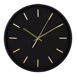 Ceas de perete rotund negru din plastic 35 cm Kensington House Nordic