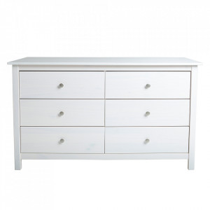 Comoda alba din lemn 130 cm Berna Quiet Object
