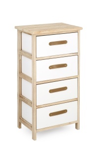 Comoda alba/maro din lemn 40 cm Reka Medium Bizzotto