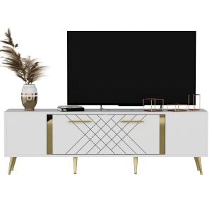 Comoda TV alba/aurie 150 cm Detas The Home Collection
