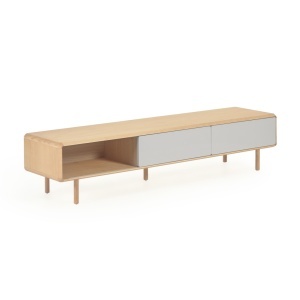 Comoda TV alba/maro din lemn 180 cm Anielle Kave Home
