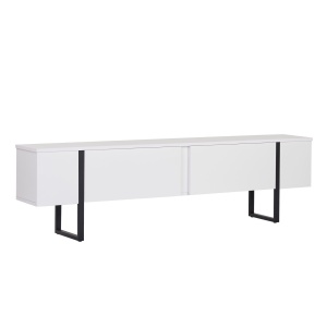 Comoda TV alba/neagra 180 cm Onera Nordure
