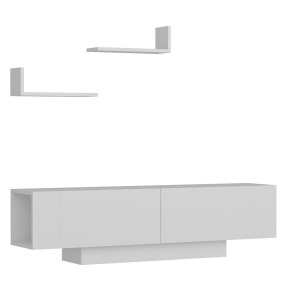 Comoda TV cu 2 rafturi alba Ekol The Home Collection