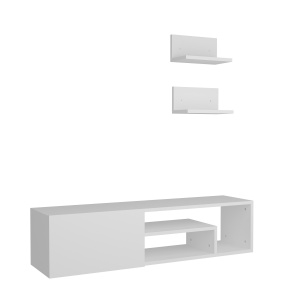 Comoda TV cu 2 rafturi alba Zeplin The Home Collection