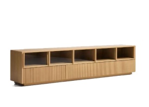 Comoda TV maro din lemn 245 cm Helvine Kave Home