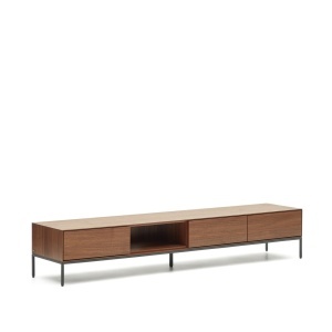 Comoda TV maro din metal 195 cm Vedrana Walnut Kave Home