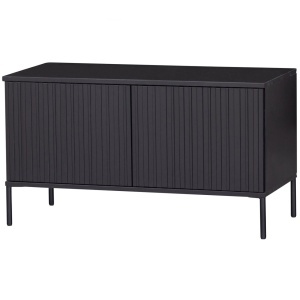 Comoda TV neagra din lemn 100 cm Gravure Woood