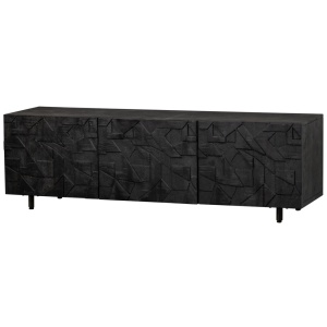 Comoda TV neagra din lemn 160 cm Counter Woood