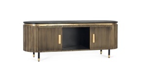Comoda TV neagra/maro bronz din lemn 150 cm Sambhal Giner y Colomer