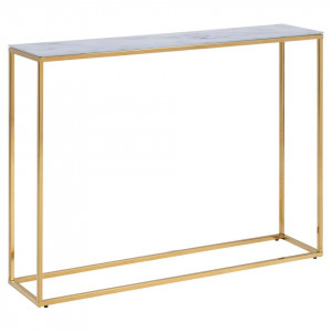 Consola alba/aurie din sticla 110 cm Alisma Lara Quiet Object