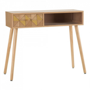 Consola maro din lemn de paulownia si MDF 80 cm Niklaas The Home Collection