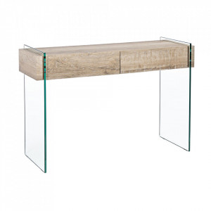 Consola maro/transparenta din sticla 110 cm Kenya Bizzotto
