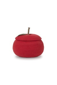 Cos cu capac din fibre rosii Apple Lorena Canals