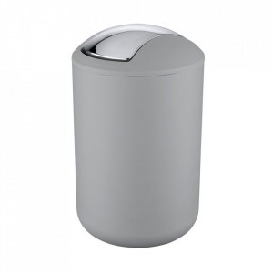 Cos de gunoi gri/argintiu din plastic 6 L Brasil Wenko