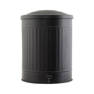 Cos de gunoi negru din metal 49 L Terry House Doctor