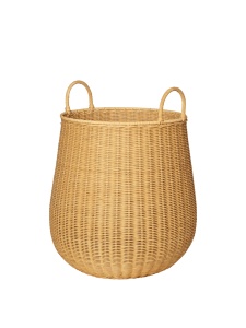Cos de rufe maro din ratan 49x60 cm Braided Ferm Living