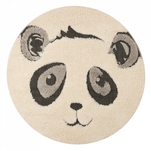 Covor crem/negru din polipropilena 120 cm Vini Panda Pierre Zala Living