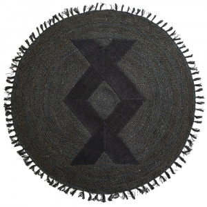 Covor negru din fibre naturale 200 cm Toya Thai Natura