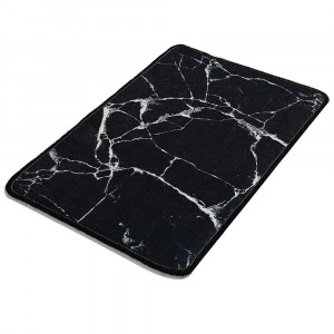 Covoras de baie negru/alb din fibre sintetice 40x60 cm Marble The Home Collection