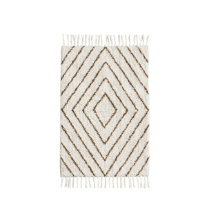 Covoras pentru baie alb antic din bumbac 60x90 cm Sunny Madam Stoltz