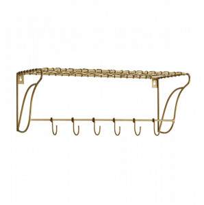 Cuier cu raft maro alama din metal Carolina Madam Stoltz