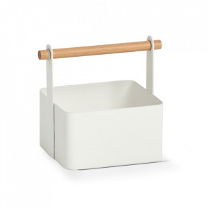 Cutie pentru bucatarie alb/maro din metal Carrier Small Zeller