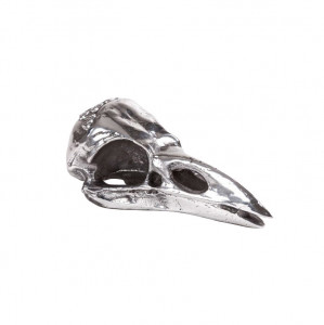 Decoratiune argintie din aluminiu 5 cm Bird Skull Seletti
