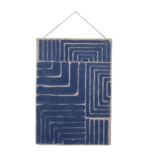 Decoratiune de perete albastra din fibre naturale 45x64 cm Velva Bloomingville