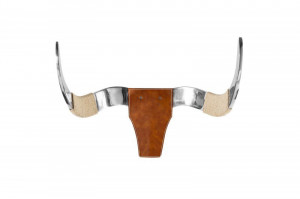 Decoratiune de perete argintie/maro din aluminiu si piele 40x50 cm Bike Hanger The Home Collection