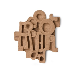 Decoratiune de perete maro din ceramica 38x43 cm Brutalist HKliving