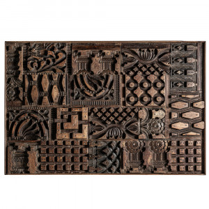 Decoratiune de perete maro din lemn 122x182 cm Kisey Vical Home